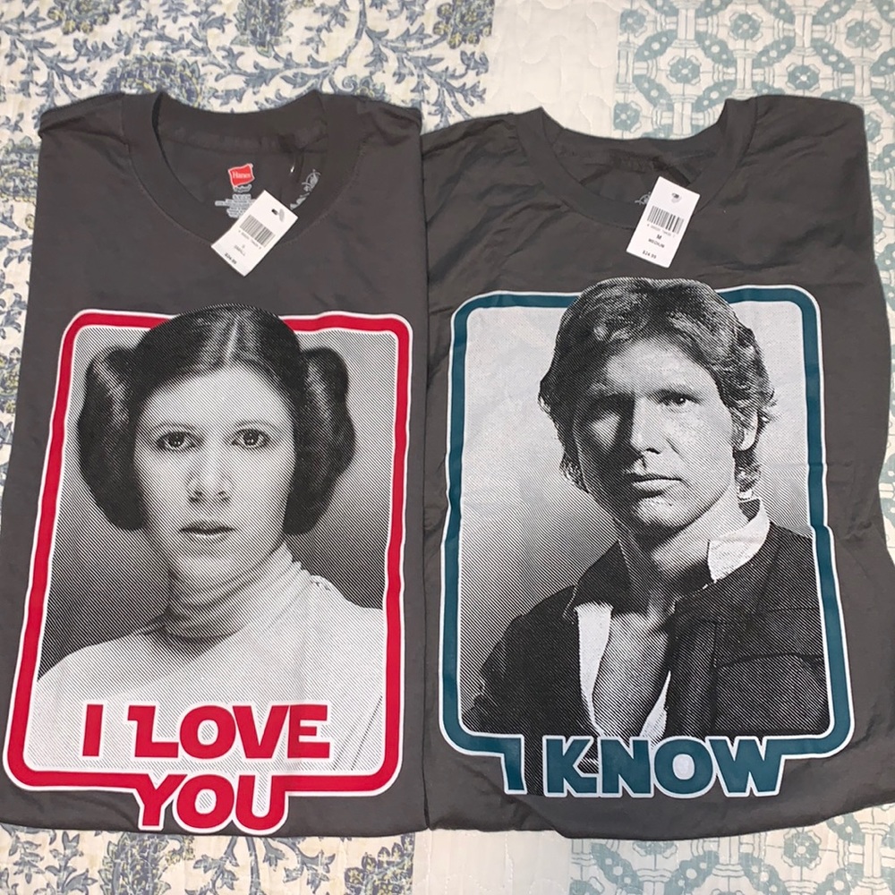 Star Wars Disney couple T-shirt set with Princess Leia and Han Solo